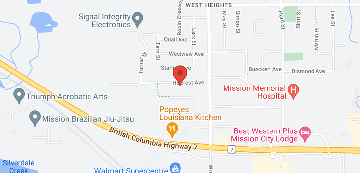 map of 31920 HILLCREST AVENUE